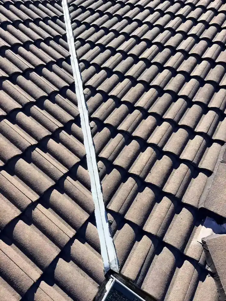 Owner-supplied roof overview showing an aerial line and surrounding tiles