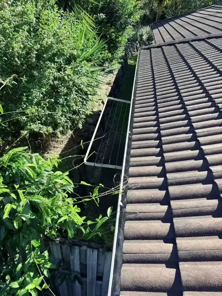 Overview photograph of a maintained tiled roof edge